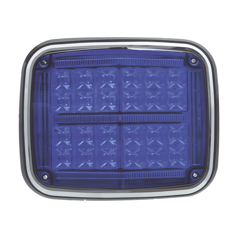 Luz de advertencia de 8 X 6" Color Azul, SAE IP67 Ideal Ambulancias - SILYMX