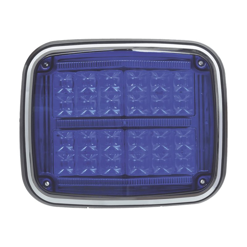 Luz de advertencia de 8 X 6" Color Azul, SAE IP67 Ideal Ambulancias - SILYMX