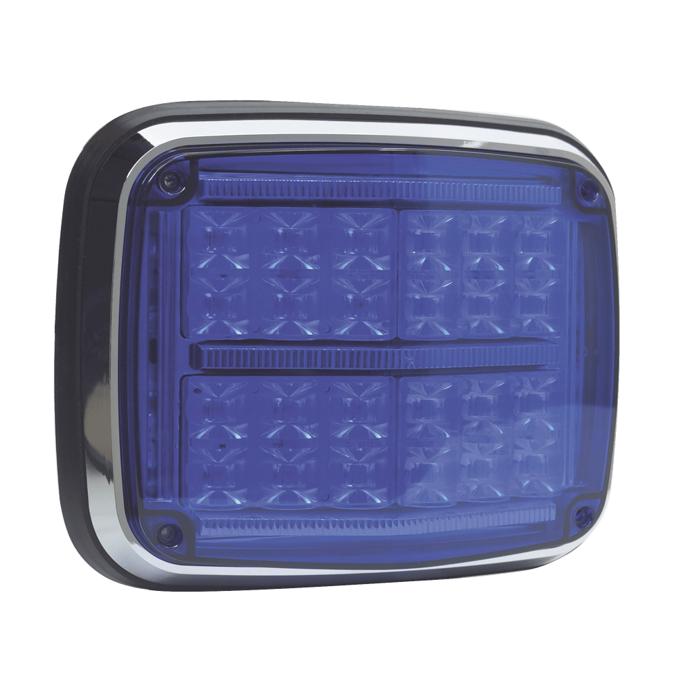 Luz de advertencia de 8 X 6" Color Azul, SAE IP67 Ideal Ambulancias - SILYMX