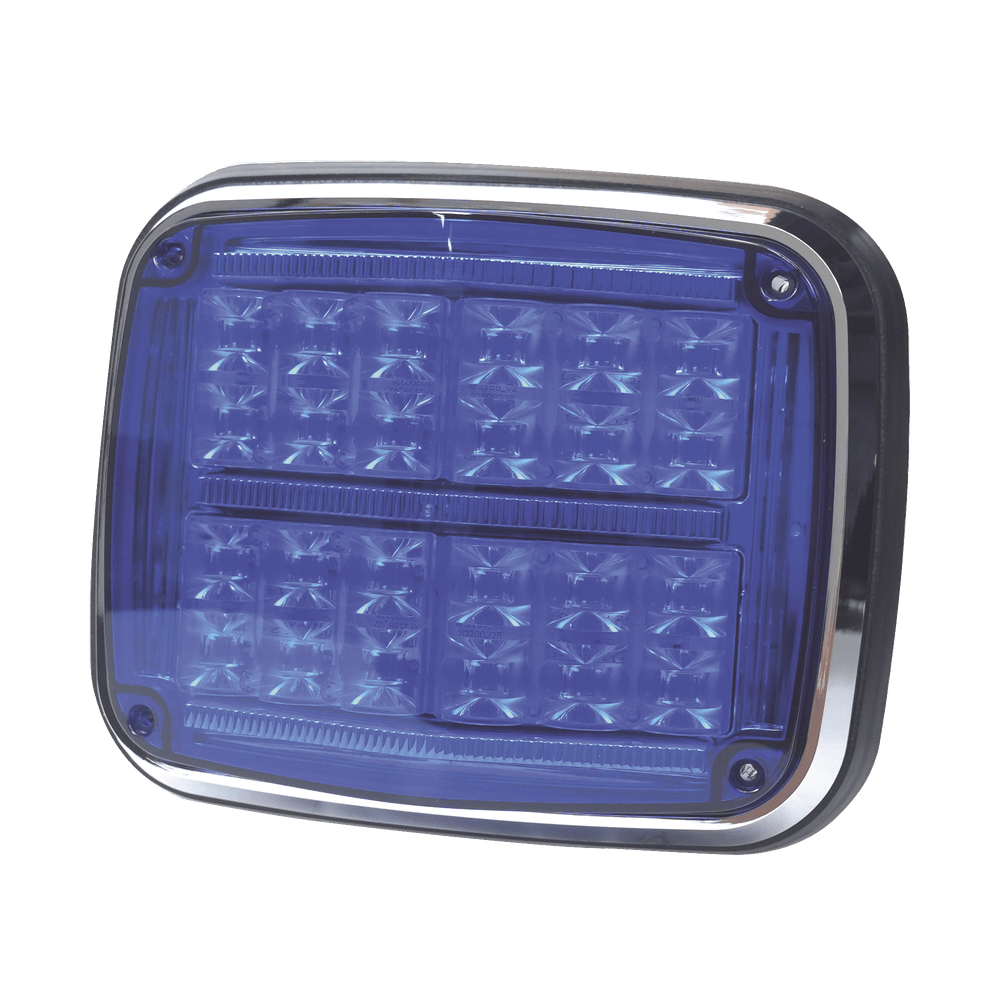 Luz de advertencia de 8 X 6" Color Azul, SAE IP67 Ideal Ambulancias - SILYMX