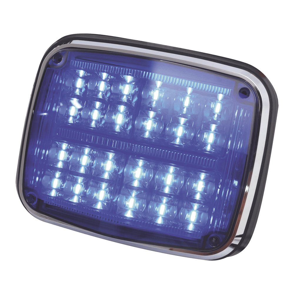 Luz de advertencia de 8 X 6" Color Azul, SAE IP67 Ideal Ambulancias - SILYMX