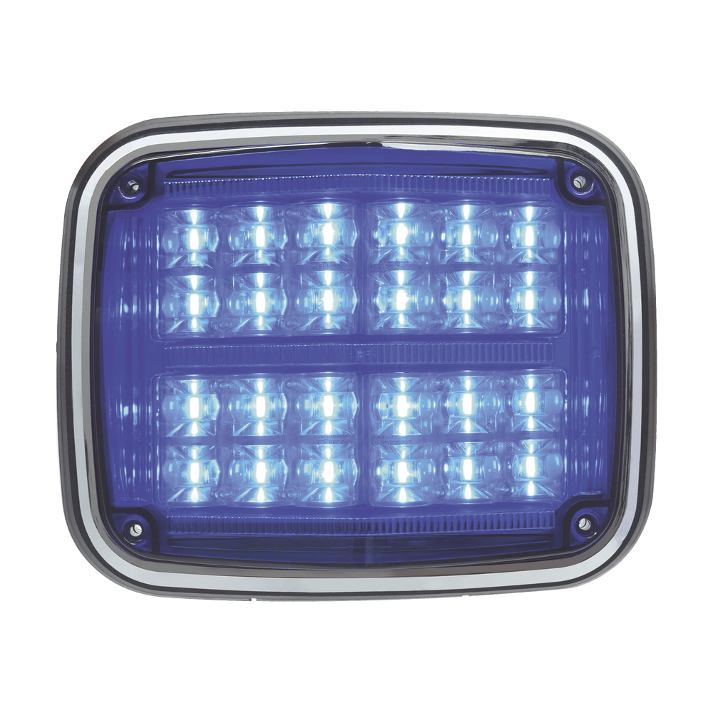 Luz de advertencia de 8 X 6" Color Azul, SAE IP67 Ideal Ambulancias - SILYMX