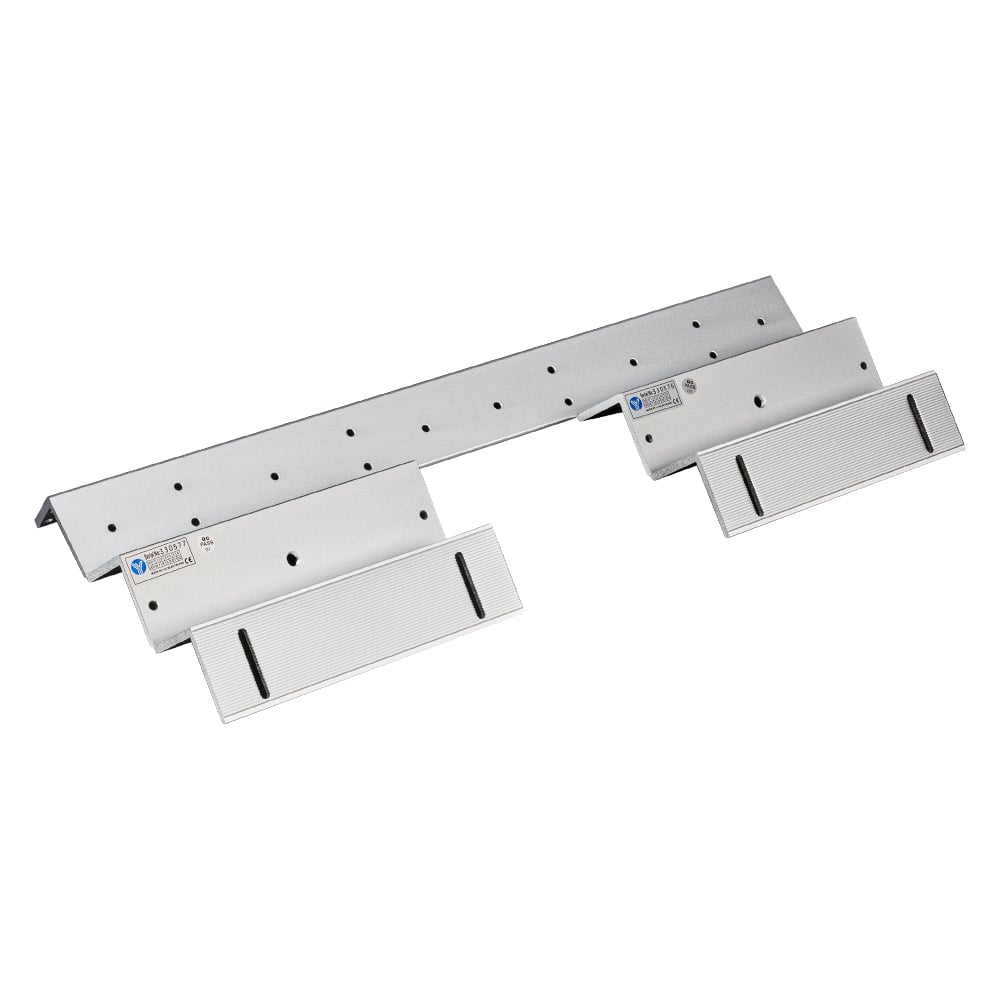 Paquete de Cerradura Magnética doble con Led YM180NDLED y Soporte de Fijación Tipo ZL Fuerza de Sujeción 180Kg 350Lb por extremo Voltaje dual Puertas de madera vidrio metálica YM-180NDLED + MBK-180NDZL - SILYMX