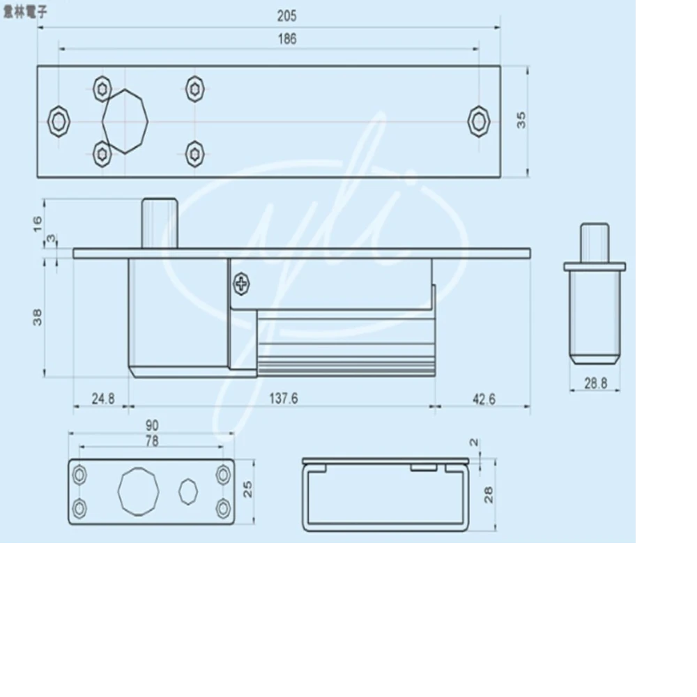 Paquete de cerradura de perno para control de acceso YB-300 + YM-600 - SILYMX