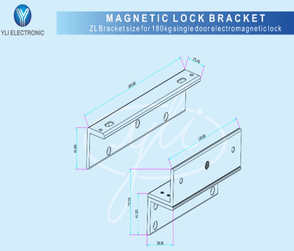 Soporte de fijacion de electroiman para puerta con apertura interior  MBK-180NZL - SILYMX