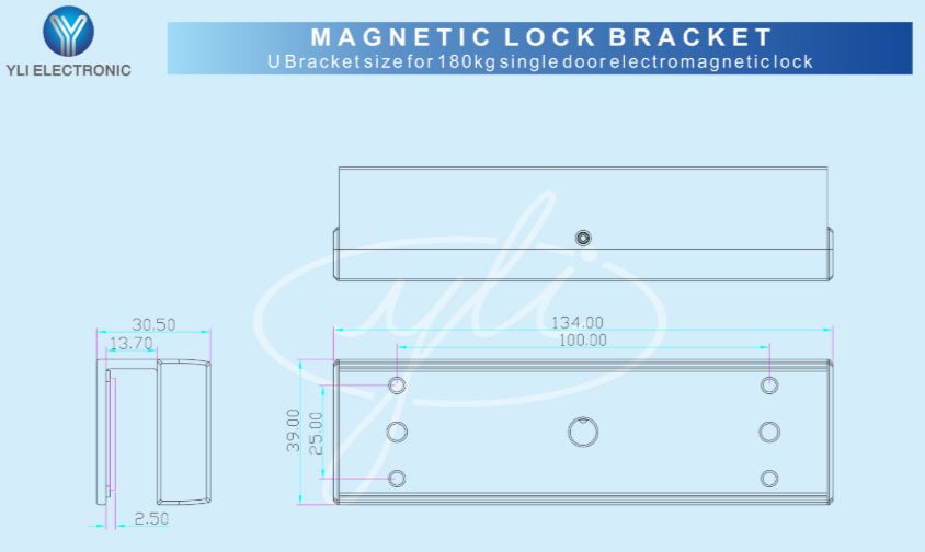 Soporte en U para Puertas de Vidrio Sin Marco  MBK-180U - SILYMX