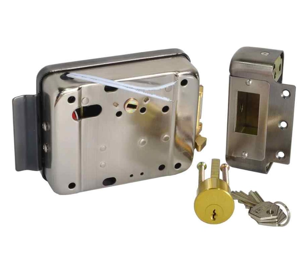 Cerradura Eléctrica Izquierda Carcasa Metálica Apertura con Botón ABK-702B-L - SILYMX