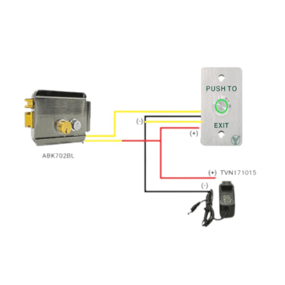 Cerradura Eléctrica Izquierda Carcasa Metálica Apertura con Botón ABK-702B-L - SILYMX