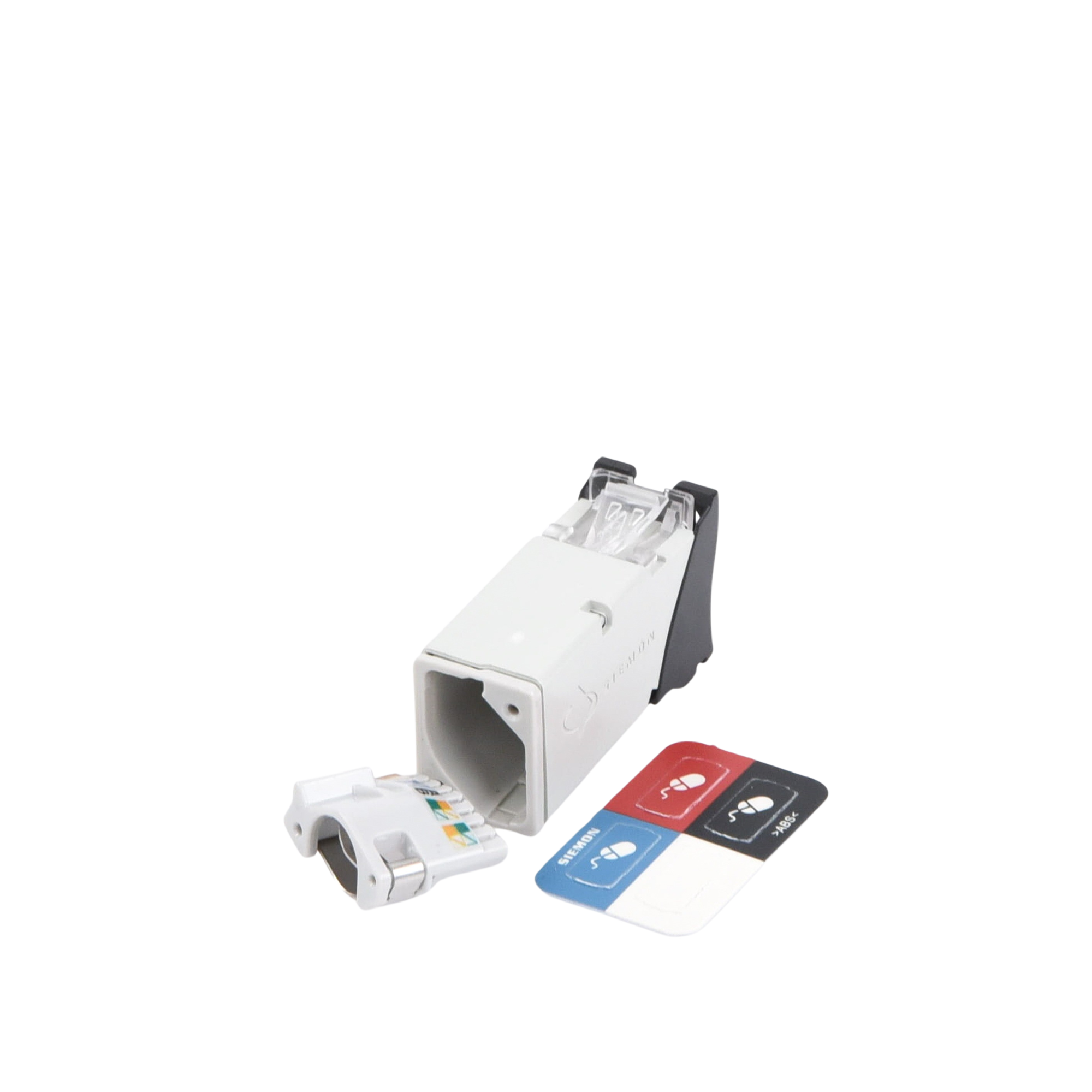 Jack Z-MAX Cat6A Blindado Montaje híbrido en Placa de Pared (Plano y Angulado) Color Negro Z6A-S01 - SILYMX