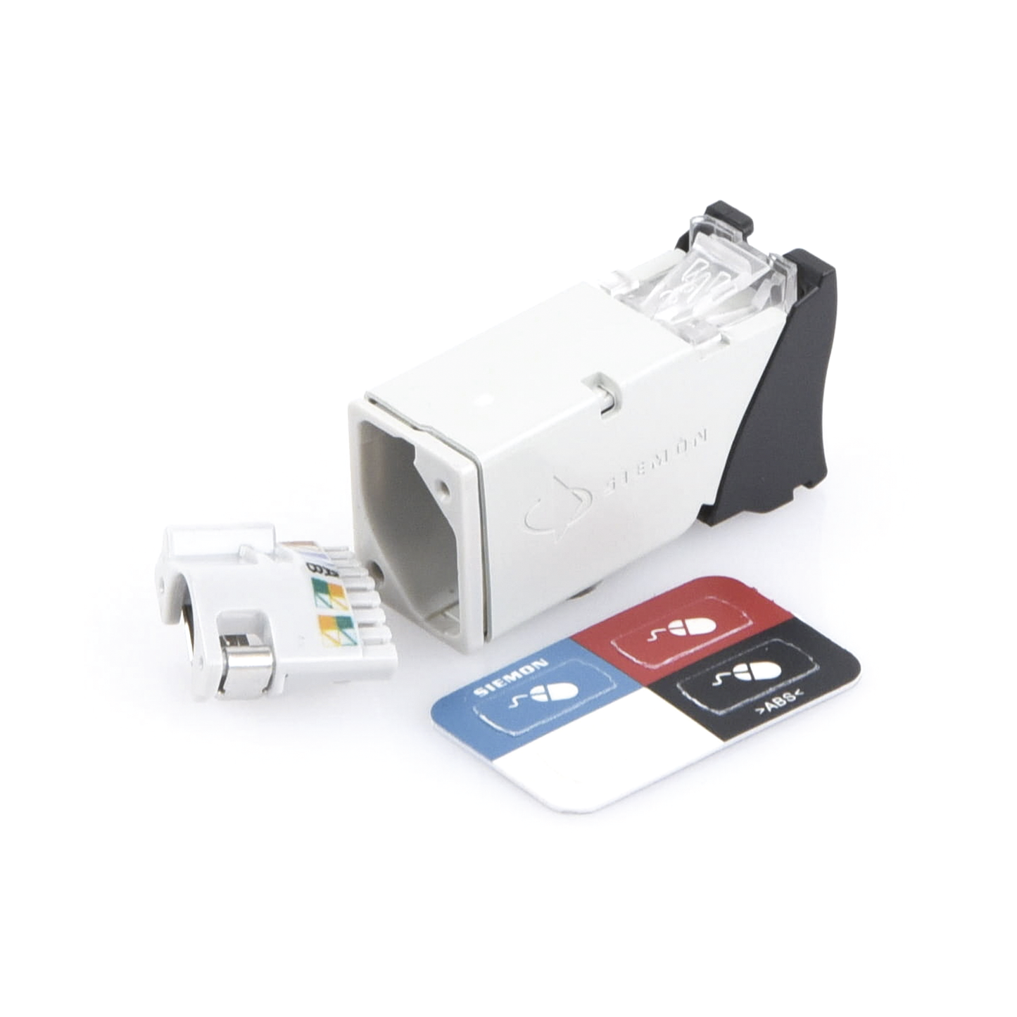 Jack Z-MAX Cat6A Blindado Montaje híbrido en Placa de Pared (Plano y Angulado) Color Negro Z6A-S01 - SILYMX