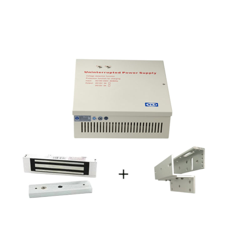 Paquete de contrachapa magnética de 120 kg o 264 lb, incluye soporte para instalación en ZL y Gabinete de energía con salida de 12 VDC soporta batería de respaldo LM1805 + YP902123 + LMB180ZL - SILYMX