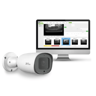 Cámara IP Bullet 2 MP Zkteco para reconocimiento de placas Software LPR integrado Lente Motorizado POE IP67 Audio Ranura para tarjeta SD BL-852Q38A-LP - SILYMX