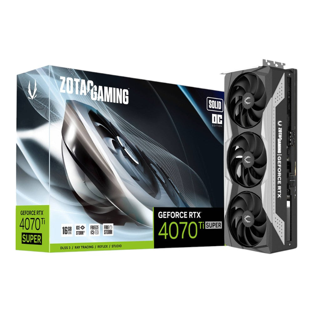 Tarjeta De Video Zotac (Zt-D40730Rc-10P) Rtx 4070Ti Super Solid Oc 16Gb Gddr6X 16 Pci 3 Dp 3 Fan