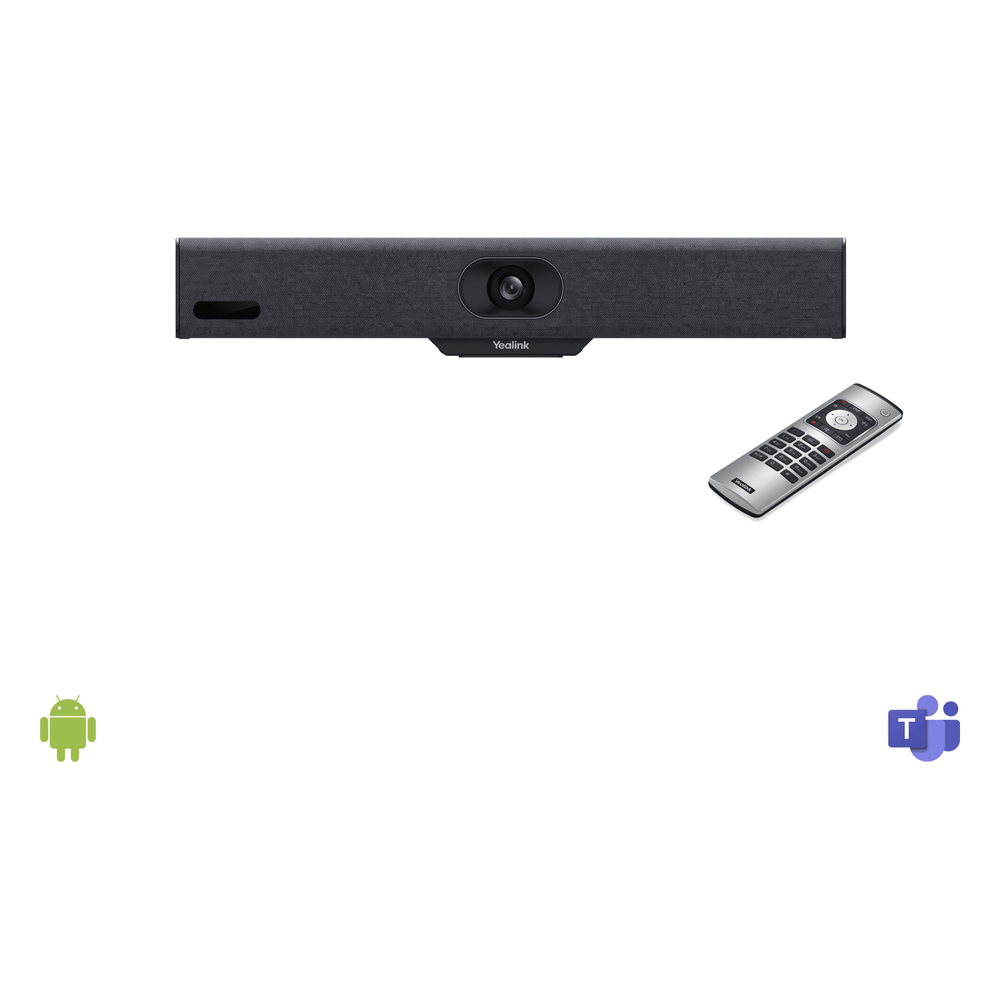 Barra de Videoconferencia A10 de Yealink para Salas Pequeñas con Android Integrado para Microsoft Teams y Modo BYOD - Incluye Control Remoto - Imagen 2