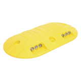 Boya Vial Plástico Duradero Amarillo 20 Toneladas 12 Reflectores 4 Orificios 22 cm ACCESSPRO AC22-12BY - Imagen 3