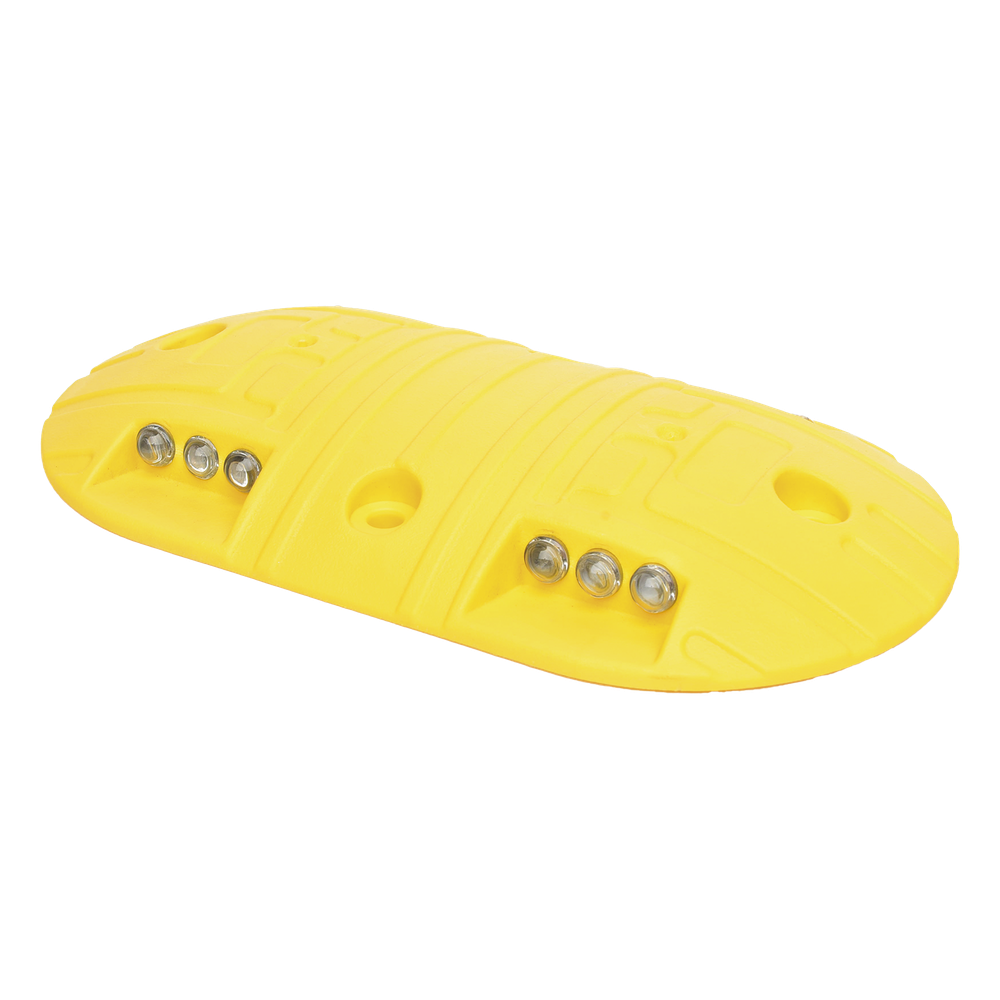 Boya Vial Plástico Duradero Amarillo 20 Toneladas 12 Reflectores 4 Orificios 22 cm ACCESSPRO AC22-12BY - Imagen 4