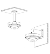 Adaptador Brazo Pared Techo PTZ Compatible PFB300C PFB303W Aluminio DAHUA DH-PFA108 - SILYMX