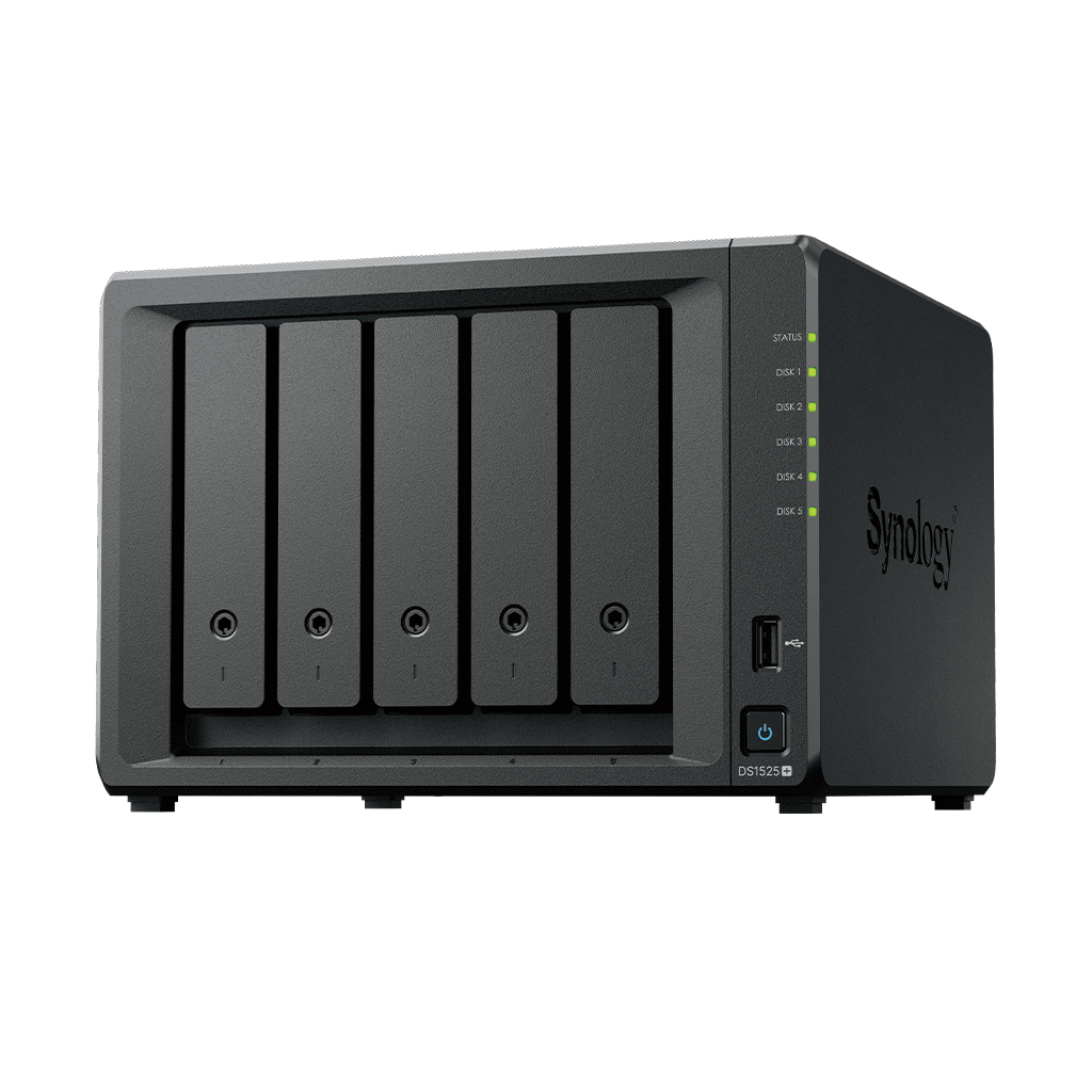 NAS Profesional 5 Bahías con 2.5GbE, Soporte 10GbE y Expansión a 15 Bahías Synology DS1525+