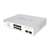 Switch Administrable PoE 8 puertos PoE af/at Gigabit 2 x SFP Gigabit Administración Cloud Gratuita Presupuesto 120 W - SILYMX