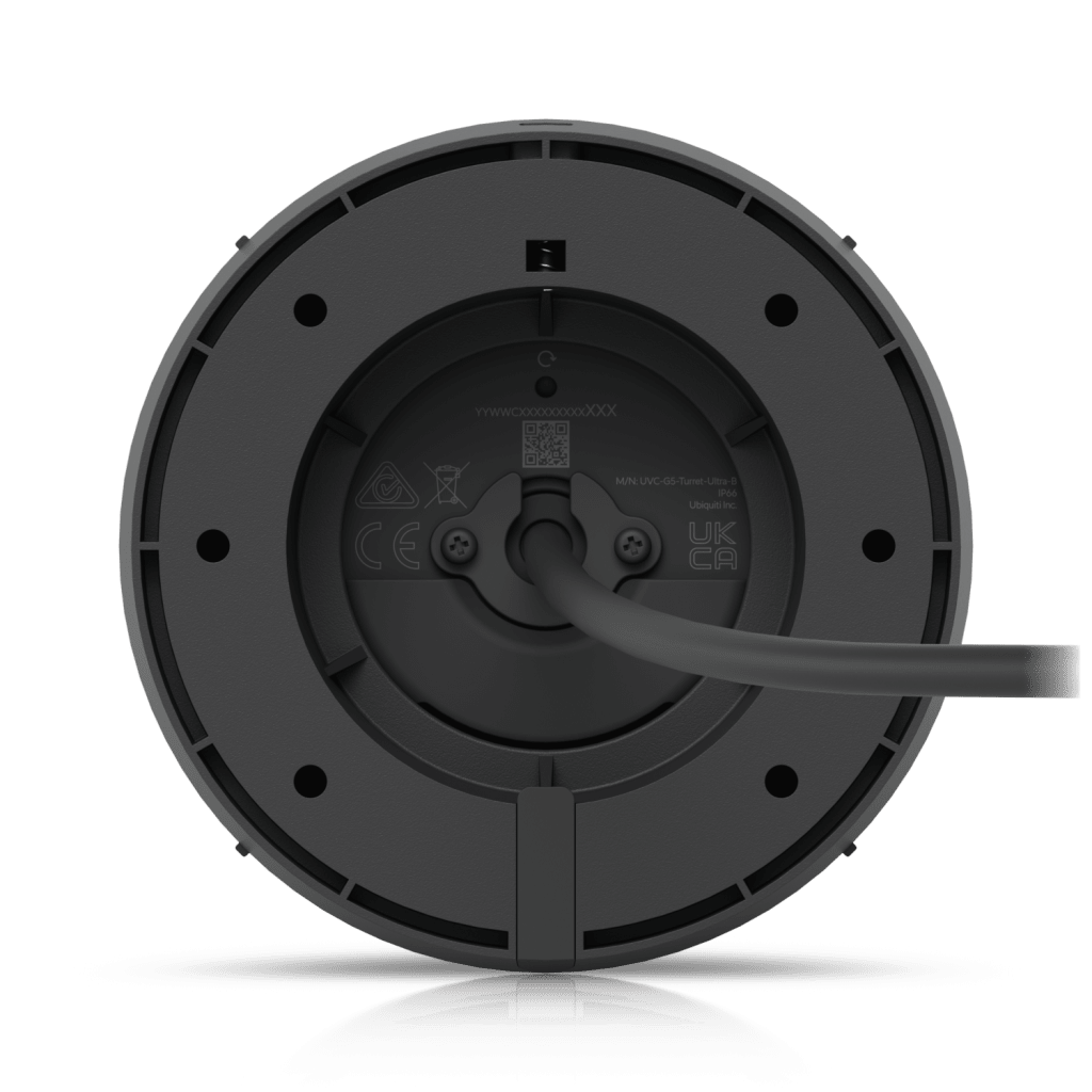 Cámara UniFi Protect G5 Turret Ultra Color Negro compacta para exterior 2K (4 MPX) ángulo 102.4° visión nocturna hasta 30mts detección de eventos micrófono POE+ UVC-G5-TURRET-ULTRA-B - SILYMX