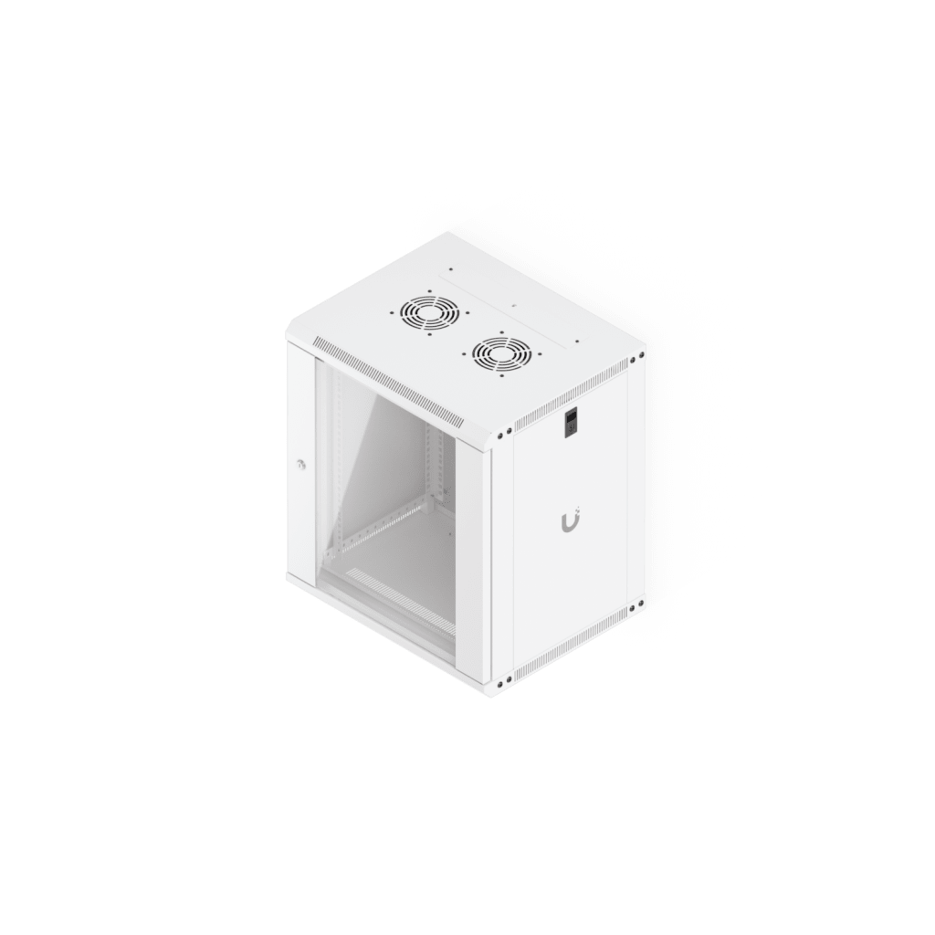Gabinete Ubiquiti UniFi 12U 550 x 450 mm – Rack Cerrado para Pared con Vidrio Templado y Ventilación Integrada UACC-RACK-12U-WALL-450-G - SILYMX