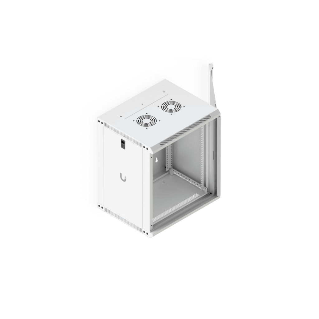 Gabinete Ubiquiti UniFi 12U 550 x 450 mm – Rack Cerrado para Pared con Vidrio Templado y Ventilación Integrada UACC-RACK-12U-WALL-450-G - SILYMX
