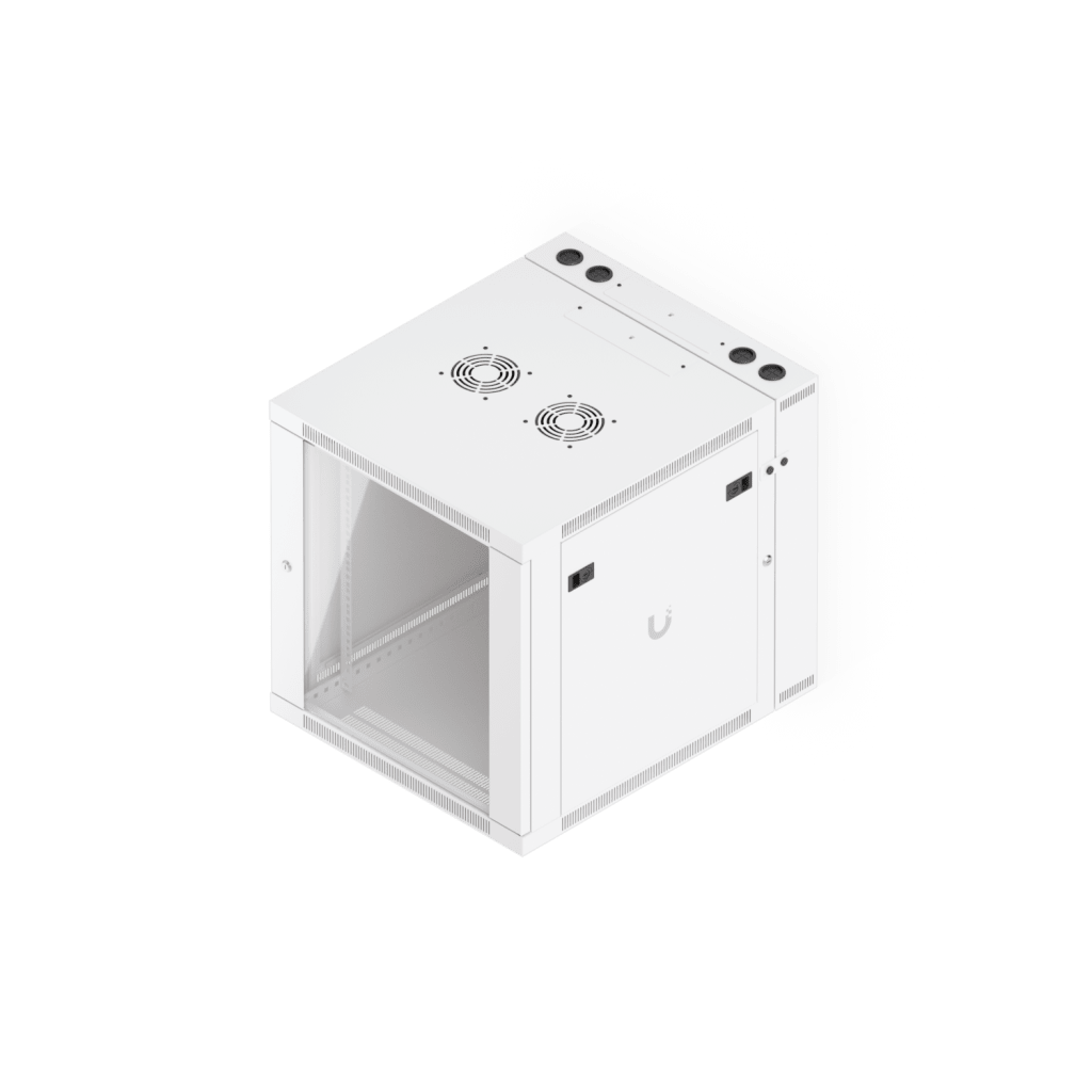Gabinete Ubiquiti UniFi 12U 600 x 703 mm – Rack Cerrado para Pared con Vidrio Templado y Puerta Abatible Swing-Out UACC-RACK-12U-WALL-SW-G - SILYMX