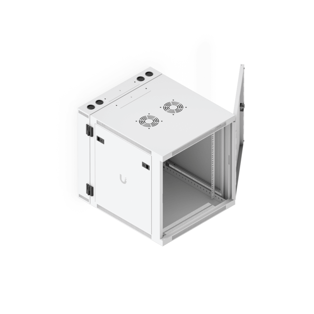 Gabinete Ubiquiti UniFi 12U Swing-Out 600 x 700 mm – Rack Cerrado para Pared con Puerta Abatible y Ventilación Integrada UACC-RACK-12U-WALL-SW-P - SILYMX