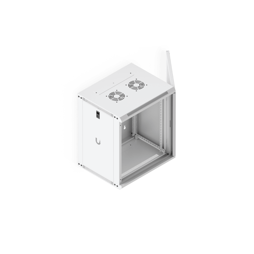 Gabinete Ubiquiti UniFi 12U para Pared 550 x 450 mm – Rack Cerrado con Puerta Perforada y Ventiladores Integrados UACC-RACK-12U-WALL-450-P - SILYMX
