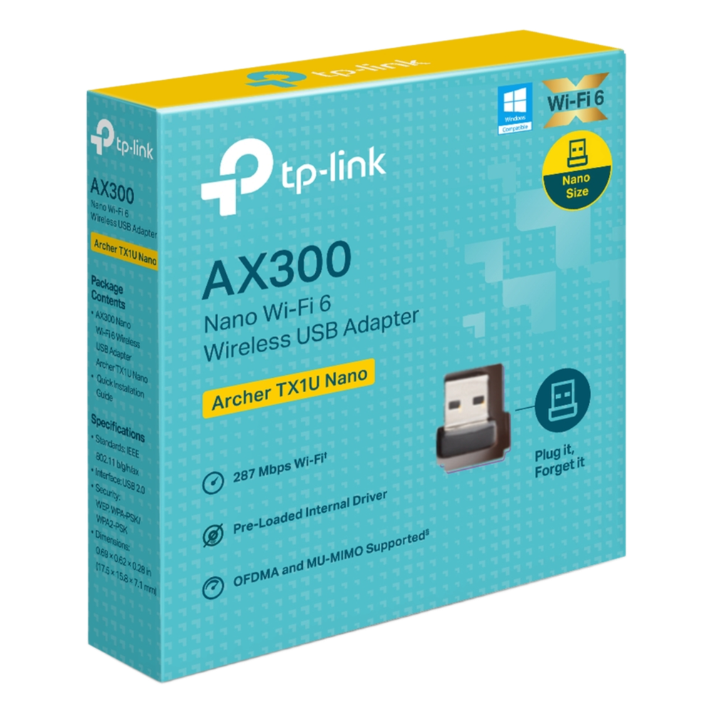 Adaptador USB Wi-Fi 6 / 287 Mbps / 2.4 GHz / Nano 17.5 × 15.8 × 7.1 mm / MU-MIMO / OFDMA / Driver Pre-cargado TP-LINK - Imagen 4