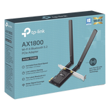 Adaptador PCIe Wi-Fi 6 / AX1800 Mbps / Doble Banda 2.4/5 GHz / Bluetooth 5.2 / MU-MIMO 2x2 / WPA3 / Antenas 2 dBi Desmontables TP-LINK - Imagen 2