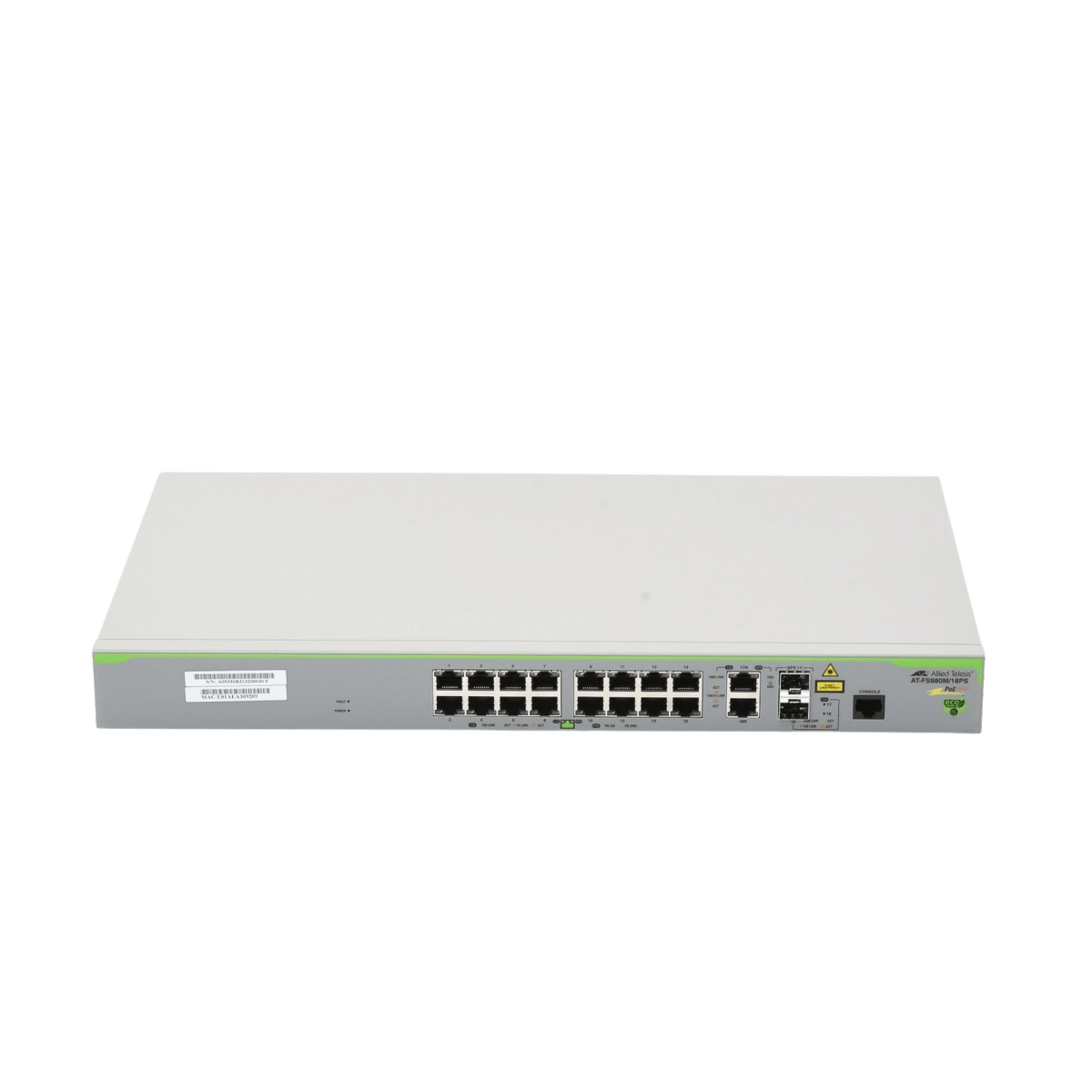 Switches PoEALLIED TELESISAT-FS980M-18PS-10Switch Administrable Capa 3 18 Puertos Fast Ethernet Gigabit PoE+ 250W Allied Telesis AT - FS980M - 18PS - 10 - SILYMX