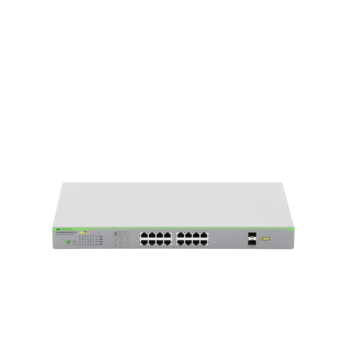 Switches PoEALLIED TELESISAT-GS950/18PS-V2-10Switch Administrable WebSmart 18 Puertos Gigabit PoE+ 185W 2 SFP Allied Telesis AT - GS950/18PS - V2 - 10 - SILYMX