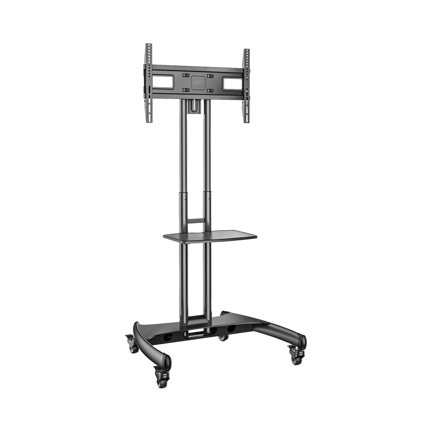 Soporte Móvil para Pantalla / 32" a 75" / Carga 45.5 kg (100 lbs) / VESA 200x200 a 600x400 mm / Altura Ajustable 1120-1520 mm (3.67 a 4.99 ft) / Base para Accesorios / 4 Ruedas 360° NB-EPCOM - Imagen 3