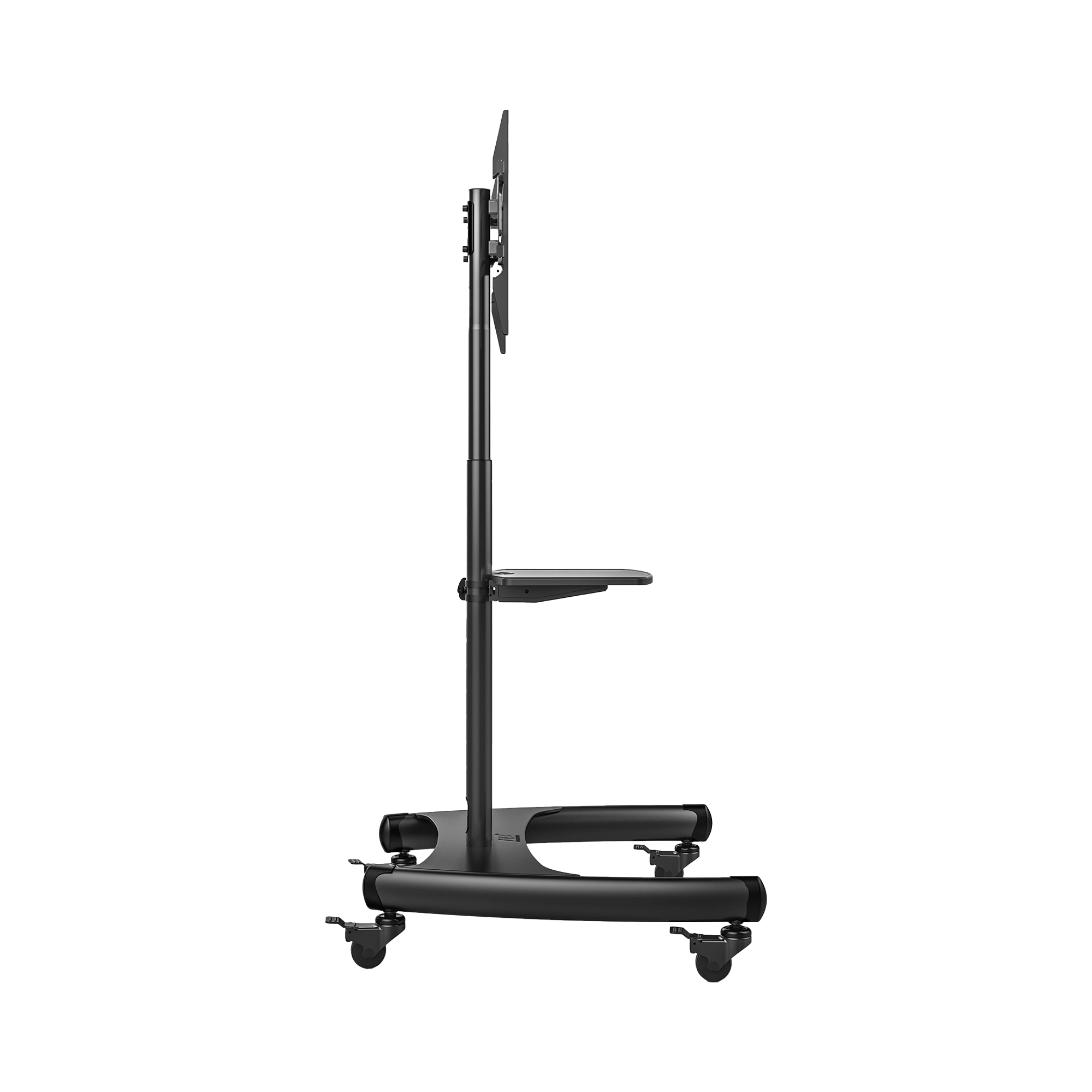Soporte Móvil para Pantalla / 32" a 75" / Carga 45.5 kg (100 lbs) / VESA 200x200 a 600x400 mm / Altura Ajustable 1120-1520 mm (3.67 a 4.99 ft) / Base para Accesorios / 4 Ruedas 360° NB-EPCOM - Imagen 4