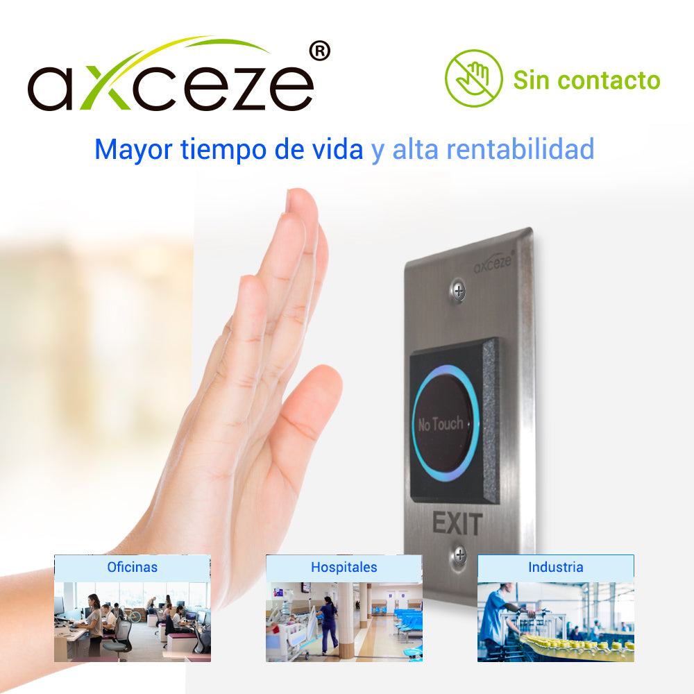 Boton Sin Contacto No-touch Ax-touch1 Relay Integrado Botón De Activación Inmediata Con Led AXCEZE - Imagen 1