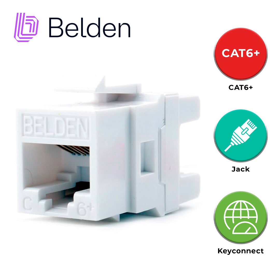 Jack Belden Cat6+ Rj45 Keyconnect Mediaflex NORDX Categoría 6 22 A 26 Awg De Impacto Blanco Ax101320 - Imagen 1