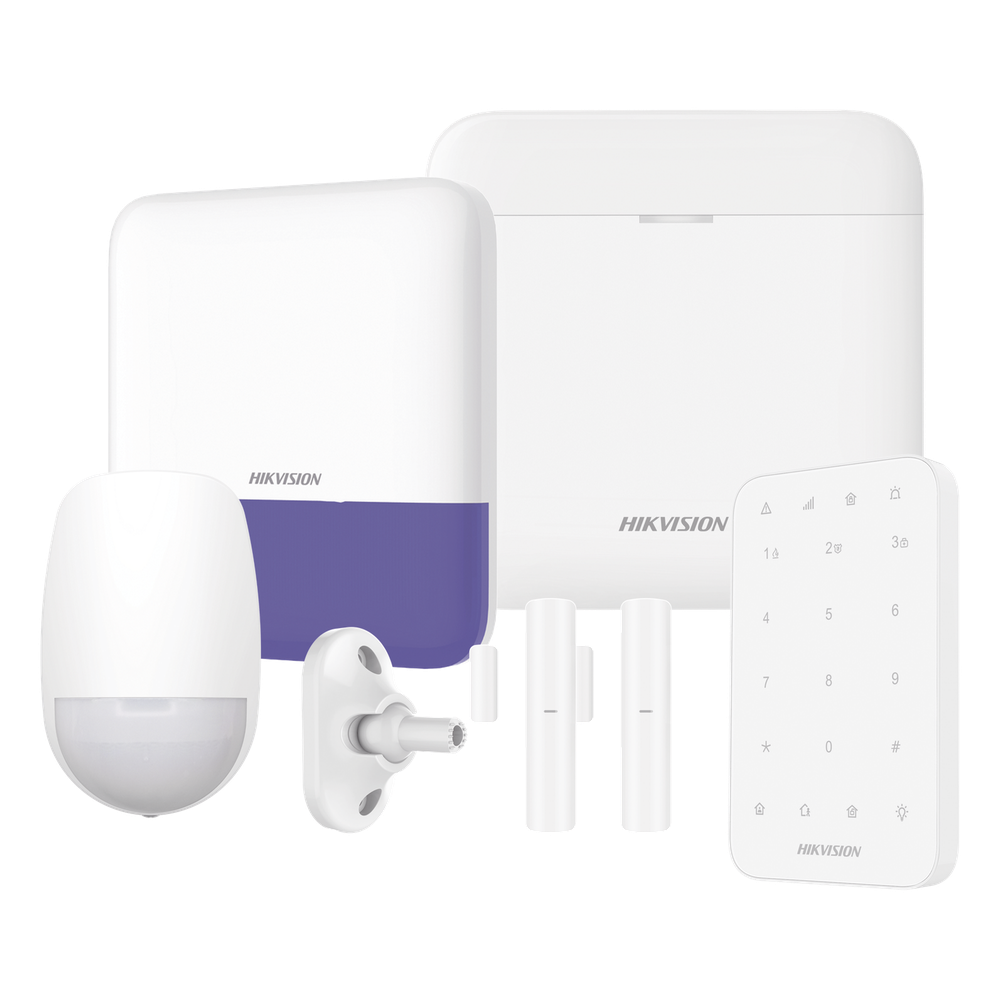 Kit de Alarma Inalambrico 48 Zonas Wi-Fi y LAN 433 MHz Bateria 35 h 6 Componentes Hikvision AXPRO-KIT-KEYPAD - Imagen 1