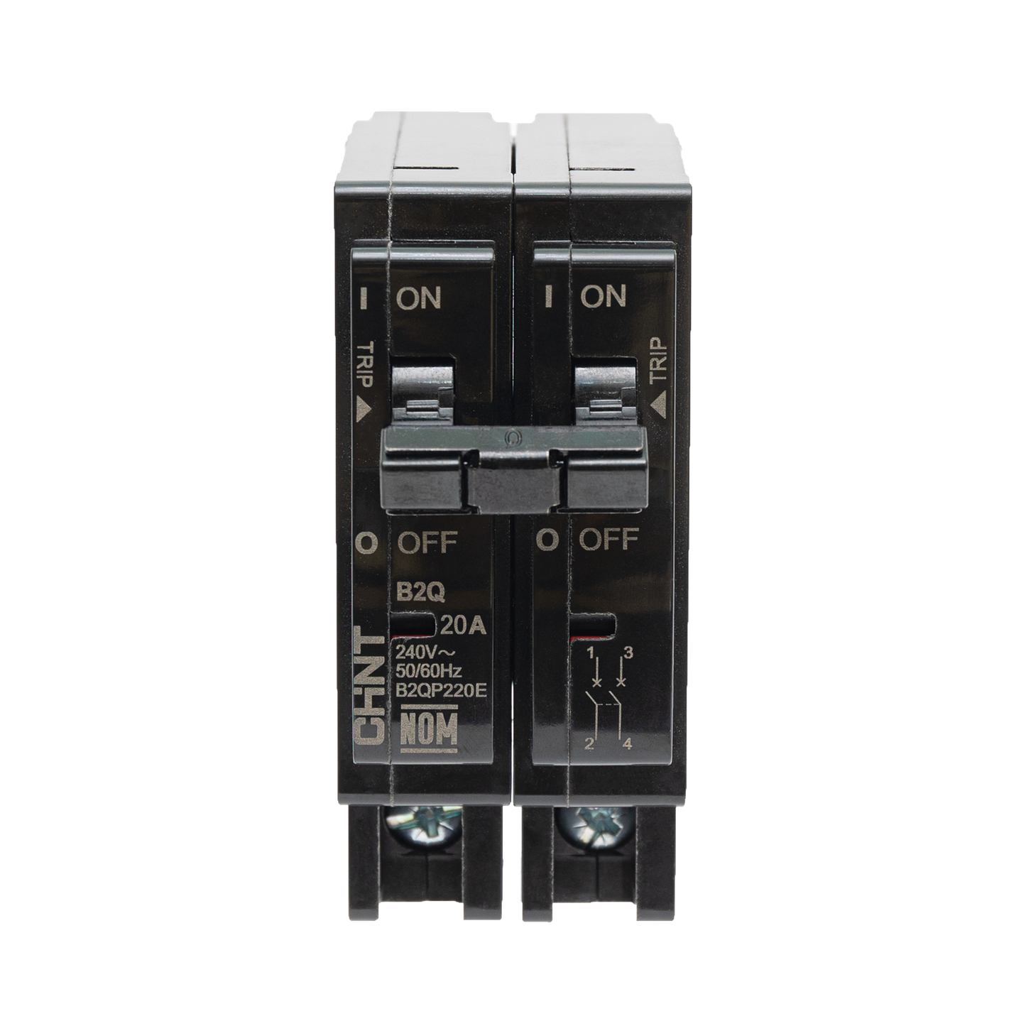 Interruptor Termomagnético Enchufable, Serie: B2Q, 2P, 15A, 240V (SKU:1002278) CHINT - Imagen 1