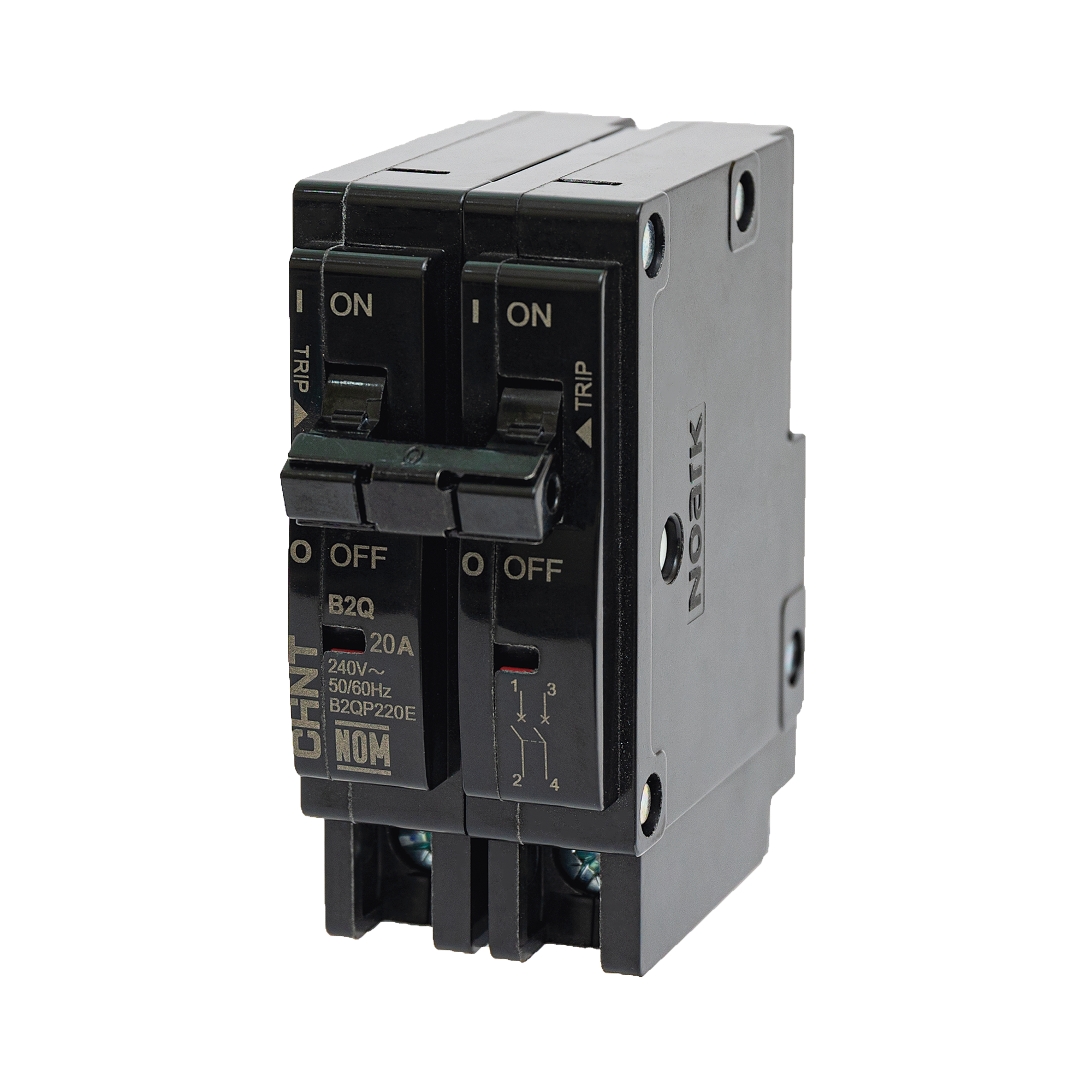 Interruptor Termomagnético Enchufable, Serie: B2Q, 2P, 60A, 240V (SKU:1002286) CHINT - Imagen 1