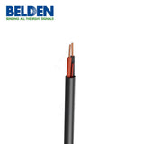 Belden 5300UE black audio cable with 2x18 AWG copper conductors, one red and one black, for indoor riser applications.