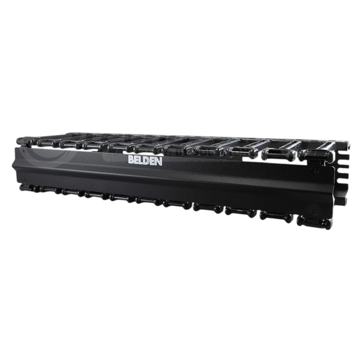 Organizador horizontal BELDEN 2Ur Dedos moldeados de acero y plastico negro - Imagen 1