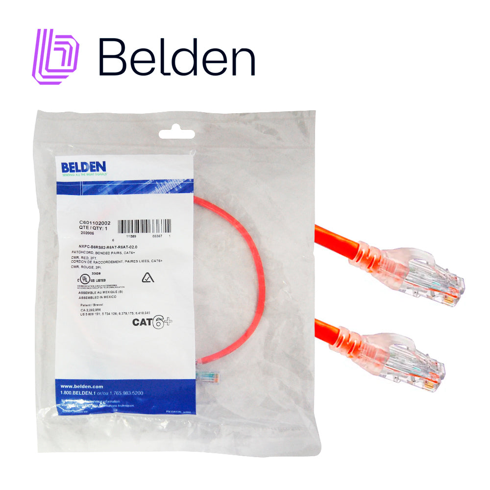 Belden Patch Cord Cat6 UTP RJ-45 Macho - RJ-45 Macho 60cm Rojo - Imagen 1