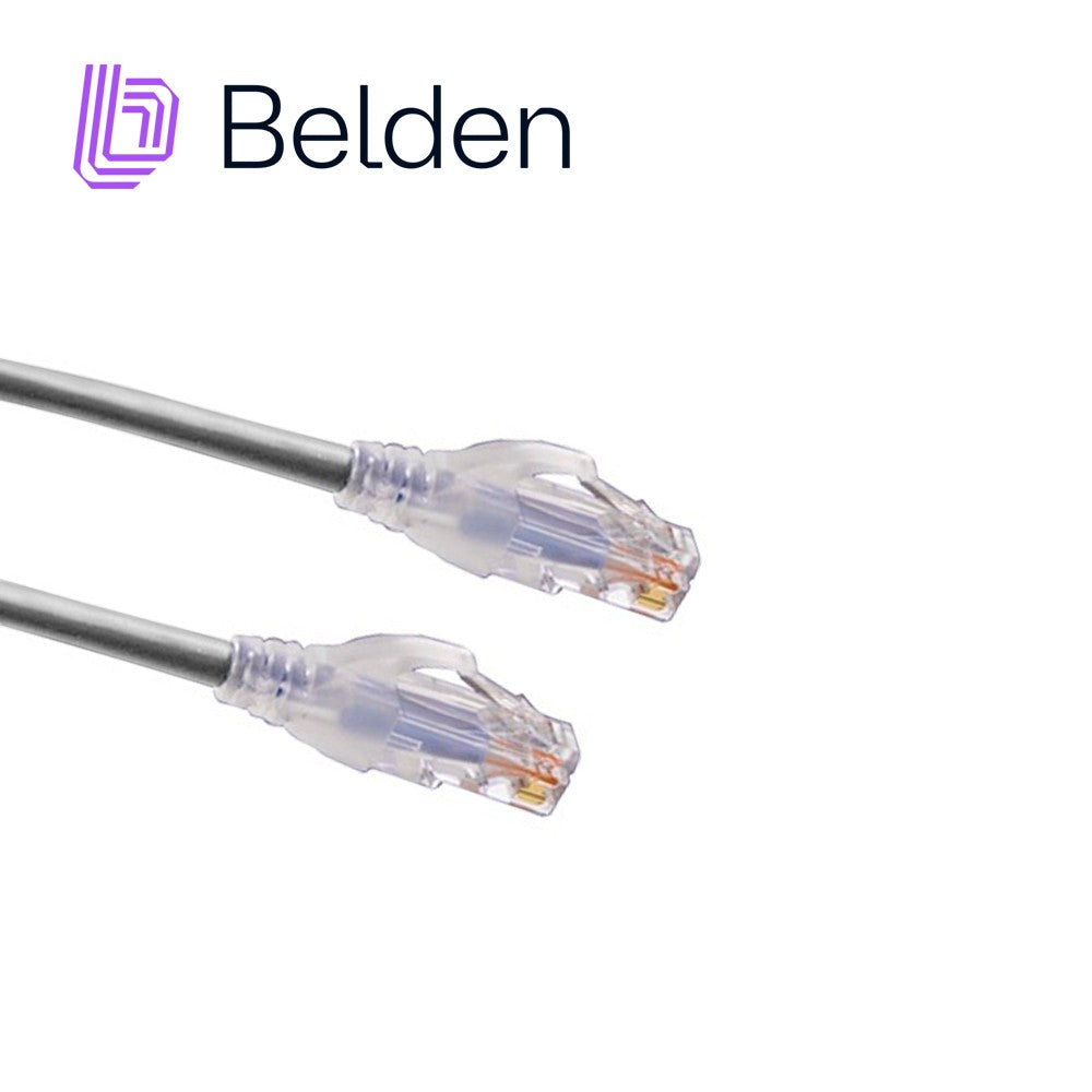Belden Patch Cord Cat6 RJ-45 2.1 Metros 7 Pies Gris 24AWG Cobre Solido CMR T568A/B 1000BASE-T - C601108007 - Imagen 2