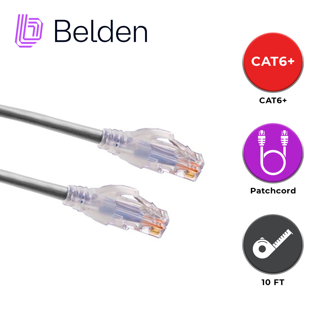 Belden Patch Cord Cat6 UTP RJ-45 Macho - RJ-45 Macho 3 Metros Gris C601108010 - Imagen 1