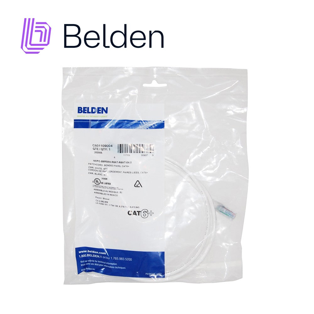 Belden Patch Cord Cat6+ RJ-45 Macho - RJ-45 Macho 1.2 Metros Blanco C601109004 - Imagen 3