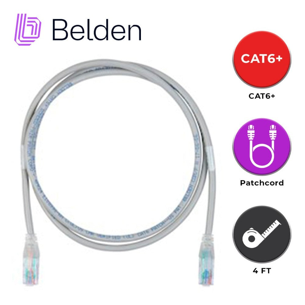 Belden Patch Cord Cat6+ RJ-45 Macho - RJ-45 Macho 1.2 Metros Blanco C601109004 - Imagen 5