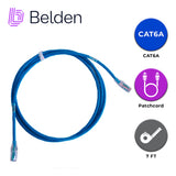 Patch Cord Belden Cat6a RJ-45 7 pies 2.1 Metros Azul CA21106007 - Imagen 1