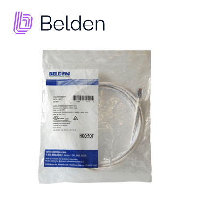 Patch Cord Cat 6ABELDENCA21109007Patch Cord Cat6A 2.1m (7ft) 10GX RJ45 Blanco CMR 10 Gigabit Ethernet Cobre Solido Belden CA21109007 - SILYMX