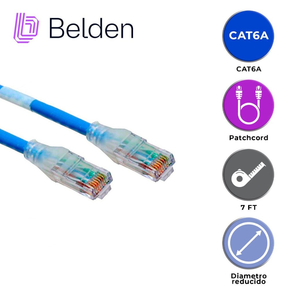 Belden Patch Cord Cat6a UTP RJ-45 Macho - RJ-45 Macho 2.1 Metros Azul CAD1106007 - Imagen 1